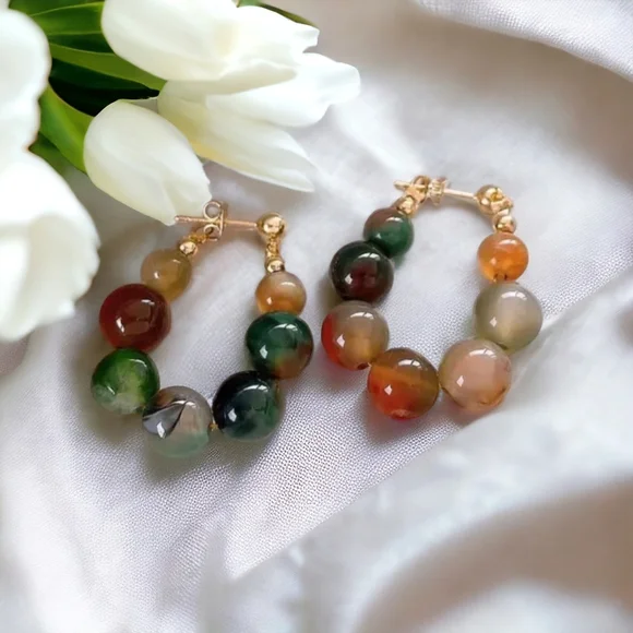 Colorful beaded earrings - Picture 12 of 14